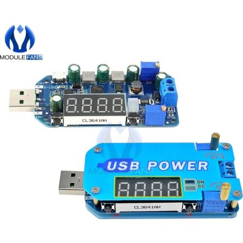 DC-DC CC CV Type-C USB 5V to 3.3V 9V 12V 24V 30V Power Supply 15W Adjustable Step Up/Down Boost Buck Converter Module Shell Case