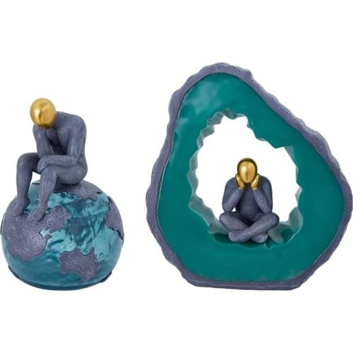 Home Decoration Resin Sculpture Thinker Character Abstract Statue Art Craft for Home Decor Modern Office Shelf Desktop