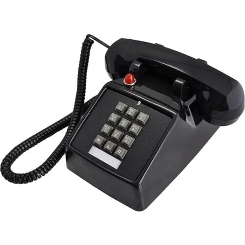 Dual Line Interface Corded Desk Telephone with Loud Ringer, Red Light Flash, Retro 1-Handset Landline Phone for Home, Office