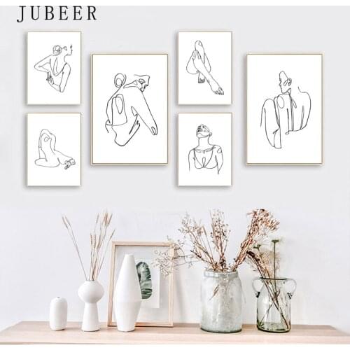 Line Body Art Posters and Prints Woman Canvas Painting Abstract Poster Minimalist Prints Nordic Wall Pictures Living Room Decor