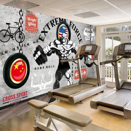 Customized 3D Wallpaper India Fitness Studio Studio Wall Cloth Thai Health Club Background Wall Dance Studio Mural Wallpaper