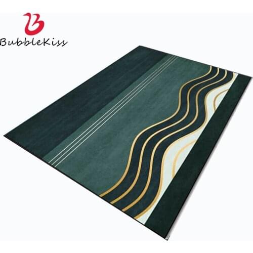 Bubble Kiss Nordic Style Bedroom Decor Carpets For Living Room Line Pattern Green Rug Modern Simple Bedside Floor Area Rug Mats