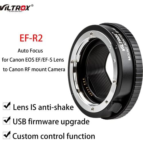 Viltrox EF-R2 Lens Mount Adapter ring Auto Focus for Canon EF/EF-S Lens to Canon EOS R mount Camera with Functional Control Ring