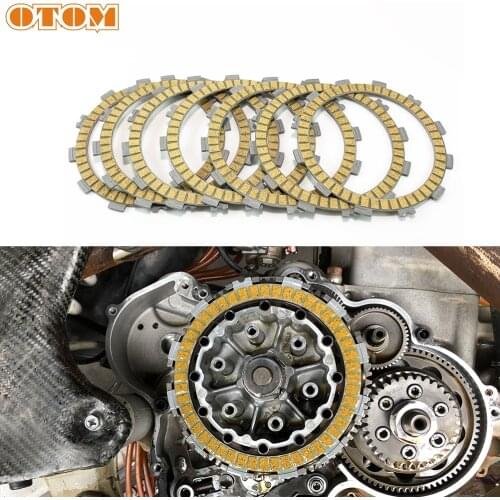 OTOM 6 Piece Motorcycle Engine Part Clutch Friction Plates Kit 111mm Fibrous Of Paper Composite Disc For KTM SX450 KTM520 KTM525