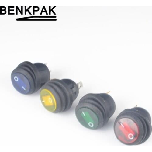 LED illuminated Round 12V 3pin On/Off Rocker Switch Waterproof Auto Boat SPST