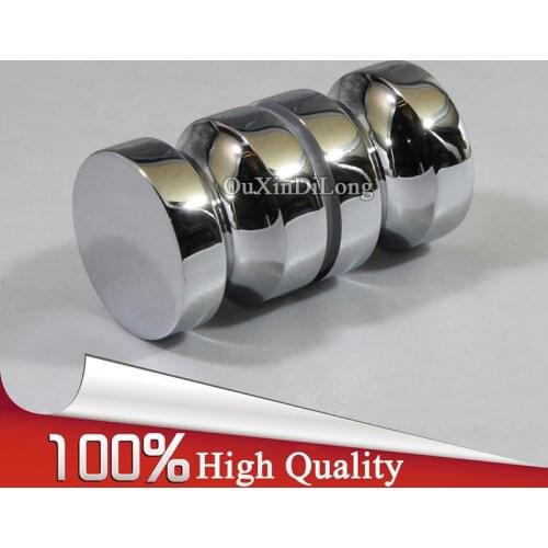 HOT 2PCS 304 Stainless Steel Shower Bathroom Door Handle House Ornamentation Door Hardware Locks Glass Door Knobs & Handles