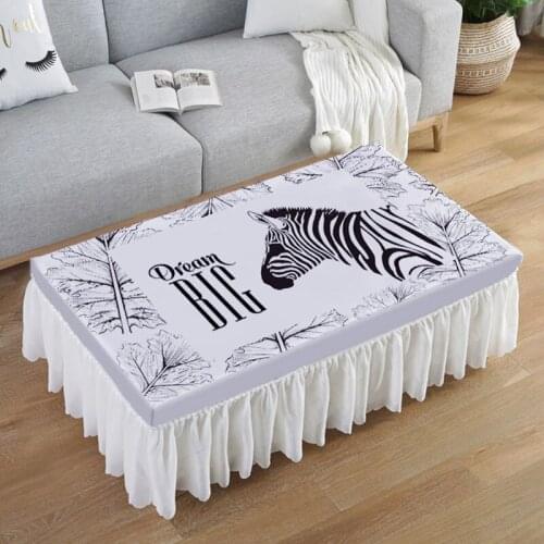 Leaf Waterproof Coffee Table Cloth With Skirt Living Room Deer Rectangular Teapoy Dust Cover Towel Wedding Tea End Table Cover