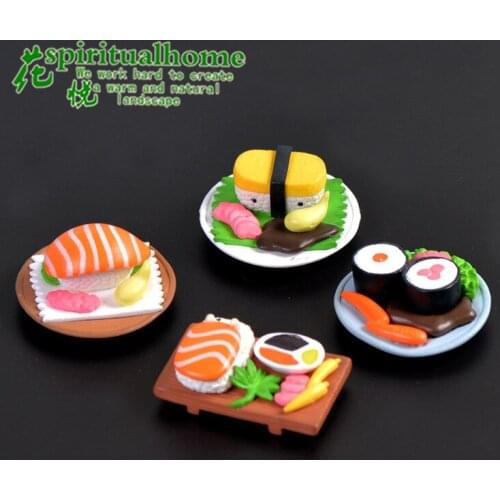 2pcs Kawaii Mini 1/6 Scale Miniature Dollhouse Janpanese Sushi Rice Food for Blyth Barbies BJD Doll House Kitchen Accessorie Toy