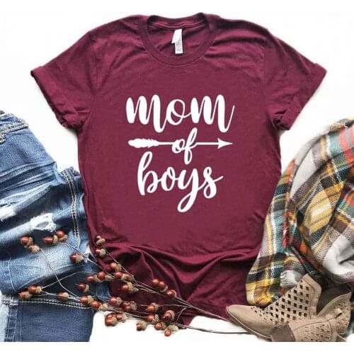 Mom of boys arrow Print Women Tshirts Cotton Casual Funny t Shirt For Lady Yong Girl Top Tee 6 Color Drop Ship NA-976