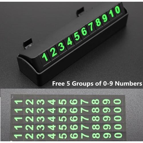 Night Light Temporary Parking Card Hidden Stop Sign Card For Car Styling Auto Telephone Holder Number Plate Stickers Accessories