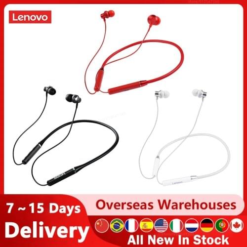 Original Lenovo Earphone Bluetooth 5.0 Wireless Headset Magnetic Neckband Earphones IPX5 Sport Earbud with Noise Cancelling Mic