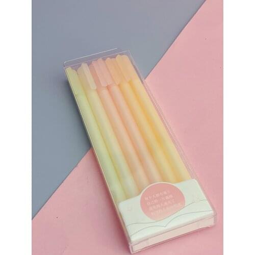 6 packs of colorful candy Morandi ins black fountain pen student water-based pen cute gel pen test signature