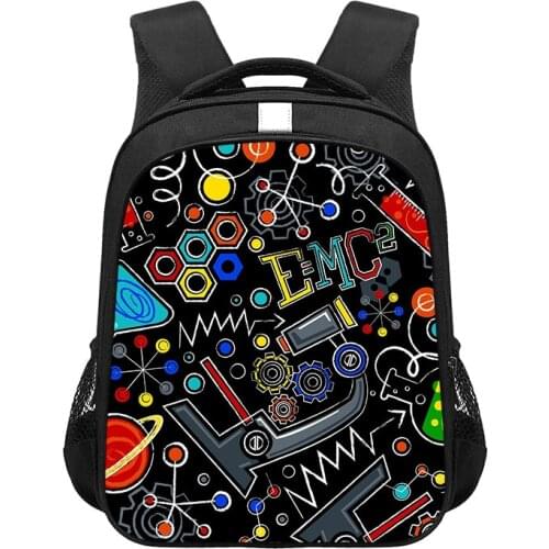 13/16 Inch Math Formula Geometry Science Backpack for Teenager Boy Girl Daypack Children School Bags Women Rucksack Kid Book Bag