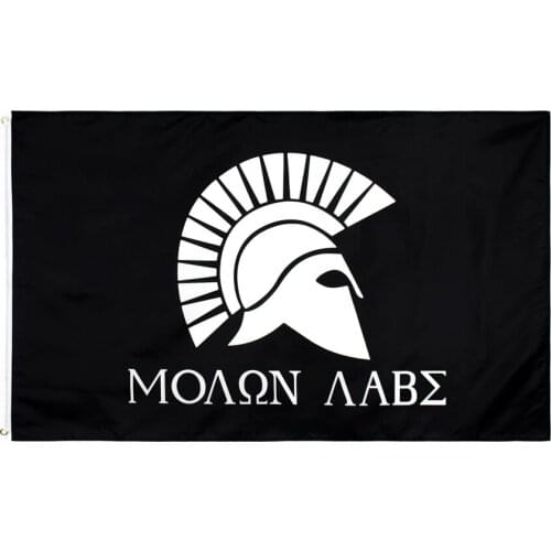Hanging 90*150cm Greek Spartan come and take it Molon Labe Flag For Decoration