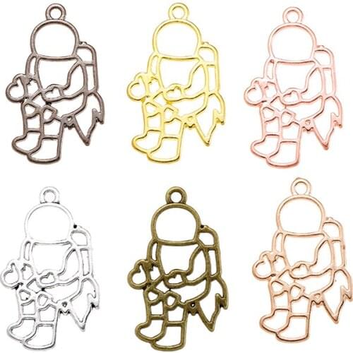 YuenZ 10pcs Six Color Hollow Charms astronaut Pendants Handmade Vintage For DIY Necklace Bracelet Jewelry Findings