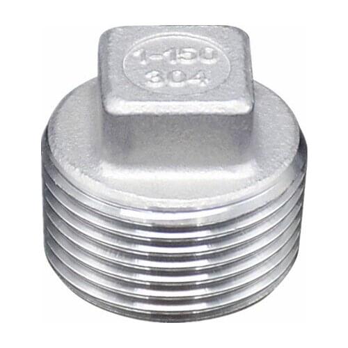 1/8'' - 2'' BSP Male Thread Square Raised Plug 304 Stainless Steel DN6 - DN50 Water Pipe Fitting Joint Connector