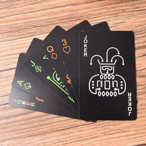 1 Set Hot sale Black Luminous Playing Cards Glow In The Dark Bar KTV Noctilucent Fluorescen Poker Cards Night Game Collection