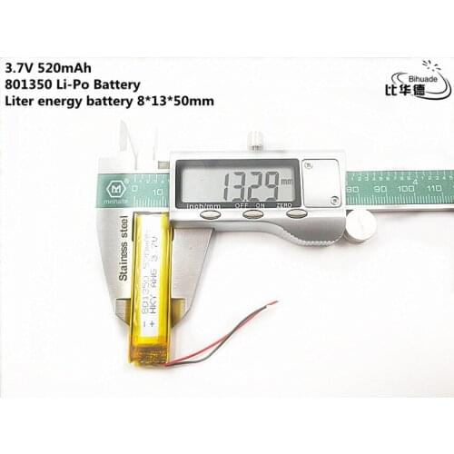 10pcs Liter energy battery Good Qulity 3.7V,520mAH,801350 Polymer lithium ion / Li-ion battery for TOY,POWER BANK,GPS,mp3,mp4