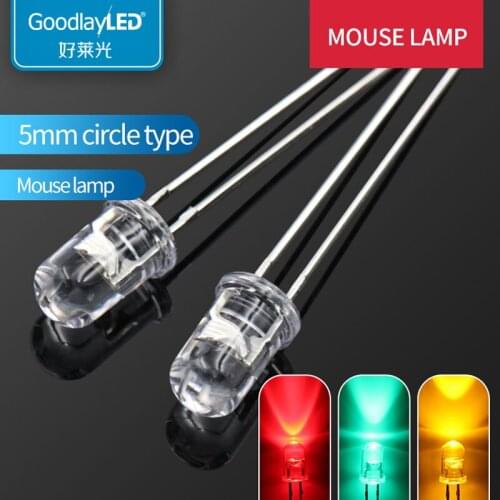 1000PCS In line led 5mm Round Head long foot traffic light red yellow and greenlight-emitting diode DIP