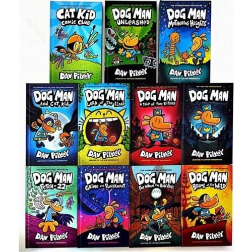 11 Books/Set The Adventures of Dog Man The Epic Collection 1-11 English Kids Child Hilarious Humor Novel Manga Comic Book New