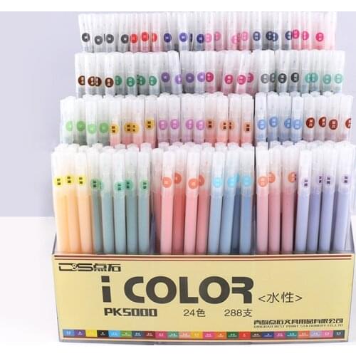12/24/36 Colors Fiber Art Marker Pen Watercolor Water Based 0.3MM Fine Pen Painting Brush Drawing School Supplies