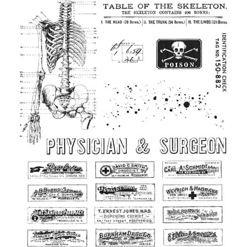 2021 New Skeleton Table Clear Stamps Words and Tag Die Scrapbooking For Halloween Crafts Paper Card Making no Metal Cutting Dies