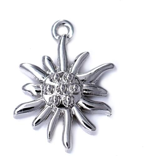 3D Metal Sun Flower Charm & Pendant for Outdoors Leisure style jewelry making