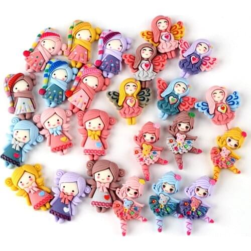 6pcs Resin Mixed Girls Flatback Charms Beads Pendants For DIY Jewelry Making Necklace Bracelet Earrings Hair Accessories