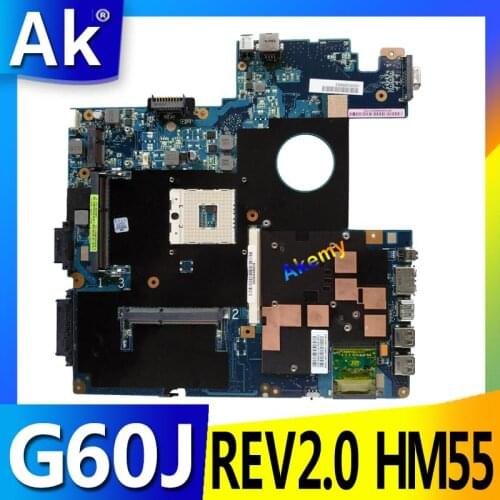 AK High quality For Asus G60J Laptop motherboard G60J G51J REV2.0 PAG 989 HM55 DDR3 100% Tested