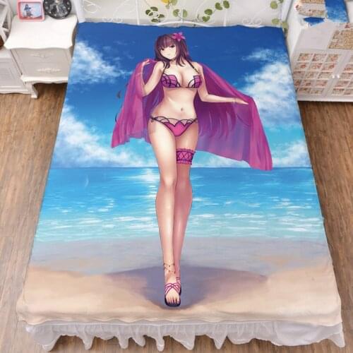 Anime FGO Fate/Grand Order Fate/EXTELLA characters sexy girl Scathachc Servant bed sheet & blanket summer quilt 150x200cm