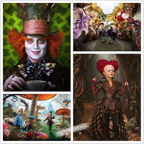 Disney Alice in Wonderland Diamond Painting 5d Full Drill Round Diamond Embroidery Home Decoration Mosaic Cartoon Handmade Paint