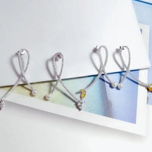 Designer Fashion 925 Sterling Silver Jewelry 3A Cubic Zirconia Party Earring