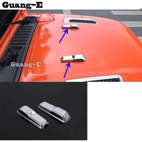 For Jeep Wrangler JL 2018 2019 2020 2021 Body Front Head Light Lamp Clean Wash Frame Stick ABS Chrome Cover Trim Hoods 2pcs/Set
