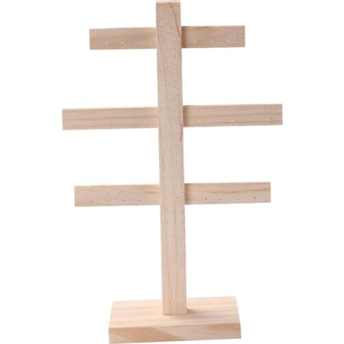European Layered Wooden Jewelry Holder for Earrings Display Stand