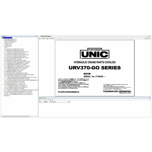 Furukawa Unic OVS Over Sea Parts Catalog 2021