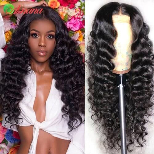 Malaysian Loose Deep Wave Wig 13x6 Lace Front Human Hair Wigs For Black Women 180% Density Remy Curly Lace Part Wig 30 Inch