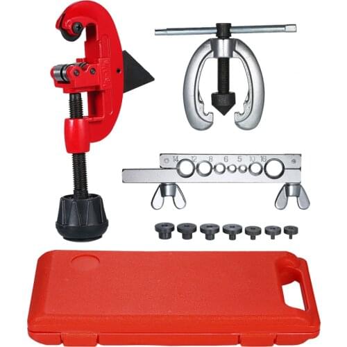Copper Brake Fuel Pipe Repair Double Flaring Dies Tool Set For Cutting Flaring