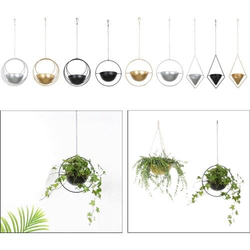 Metal Decorative Plant Hanger Wall Hanging Planter Flower Pot Flowerpot