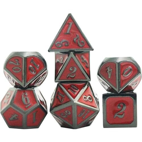 Metal Dice Polyhedral 7pcs/ Set for D&d Party/Family Games RPG Dados with Bag As Collection