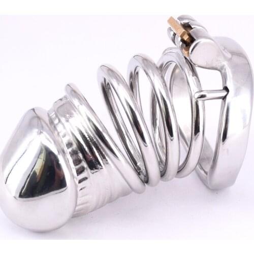 Penis Long Cage Stainless Steel Male Chastity Belt Penis Restraints Locked In Metal Cock Cage Sex Toys for Men with Stealth Lock