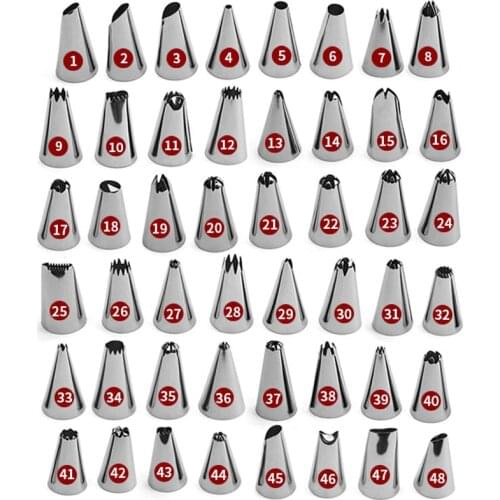 Cake Decorating 10/24/48Pcs/set Good Quality Stainless steel Icing Piping Nozzles Pastry Tips Set Cake Baking Tools Accessories