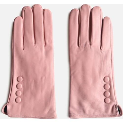 Fashion Dollar Stamp Print Women Winter Warm Driving sheepskin ladies Leather Gloves Plus Velvet Warm Mittens Autumn Long Gloves