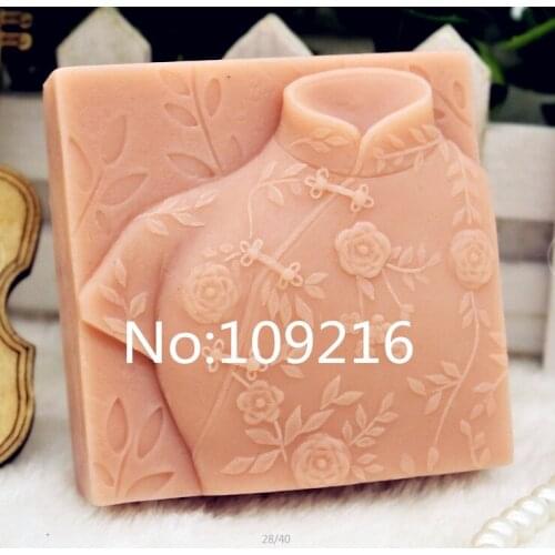 New Product!!1pcs Womens Cheongsam (zx172) Silicone Handmade Soap Mold Crafts DIY Mould