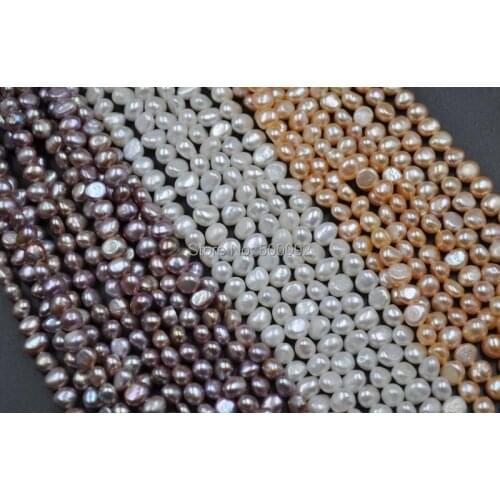 Wholesale 12 strands 6-7mm white pink purple fresh water loose pearl strings
