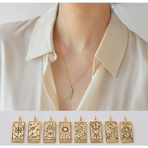 Tarot Pendant Necklace Fashion Clavicle Chain Choker Beautiful Jewelry Accessories for Women Girls TT@88
