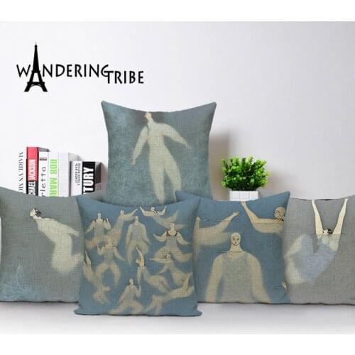 Abstract Cushion Cases Portrait Decorative Cushions Decor Home Pillows Ocean Linen Pillowcase Linen Quality Living Room Cojin