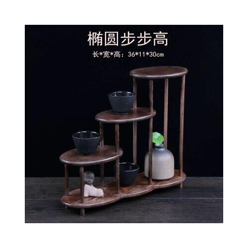 Natural chicken wing wood, oval BBK style, solid wood curio shelves, ornament pendulum rack