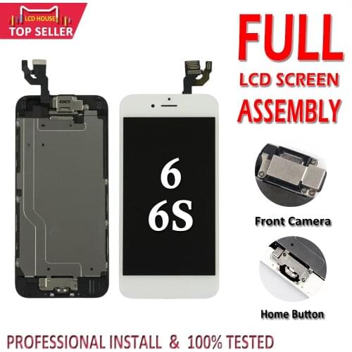 Full Complete LCD For iPhone 6 6S LCD Display Touch Screen Digitizer Assembly Replacement Home button+Front Camera No Dead Pixel