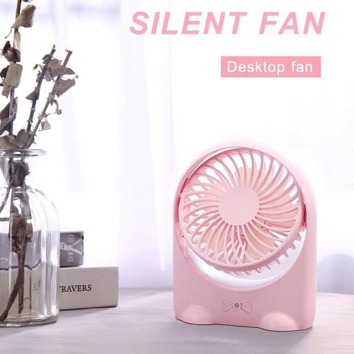 Portable Usb Fan Rechargeable Air Cooler 4-inch 3 Modes Speed LED Lighting Function Desktop Fan Student Fan