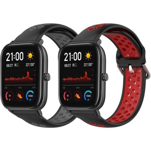 20mm Sport Silicone Breathable Strap For Huami Amazfit GTS Bracelet for Amazfit bip S GTS2 GTR 42mm Replacement Watchbands